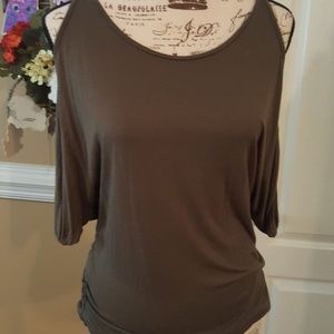 NWOT Army green cold shoulder tee